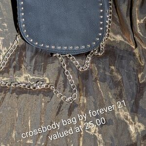 Black Crossbody Bag with Chain Detail